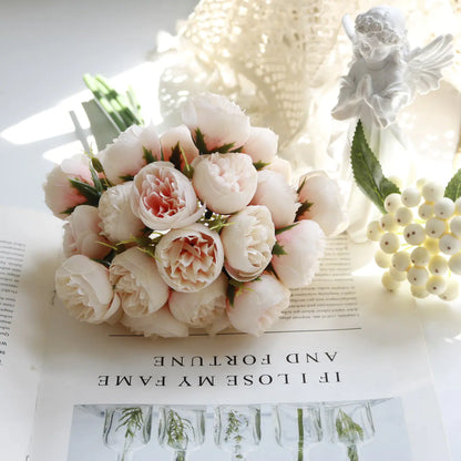 Style Loft Collection 27-Piece Silk Tea Rose Bouquet