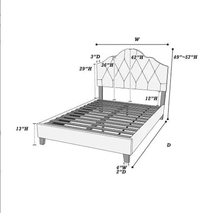 Style Loft Collection Queen Size Adjustable Headboard and Bedframe