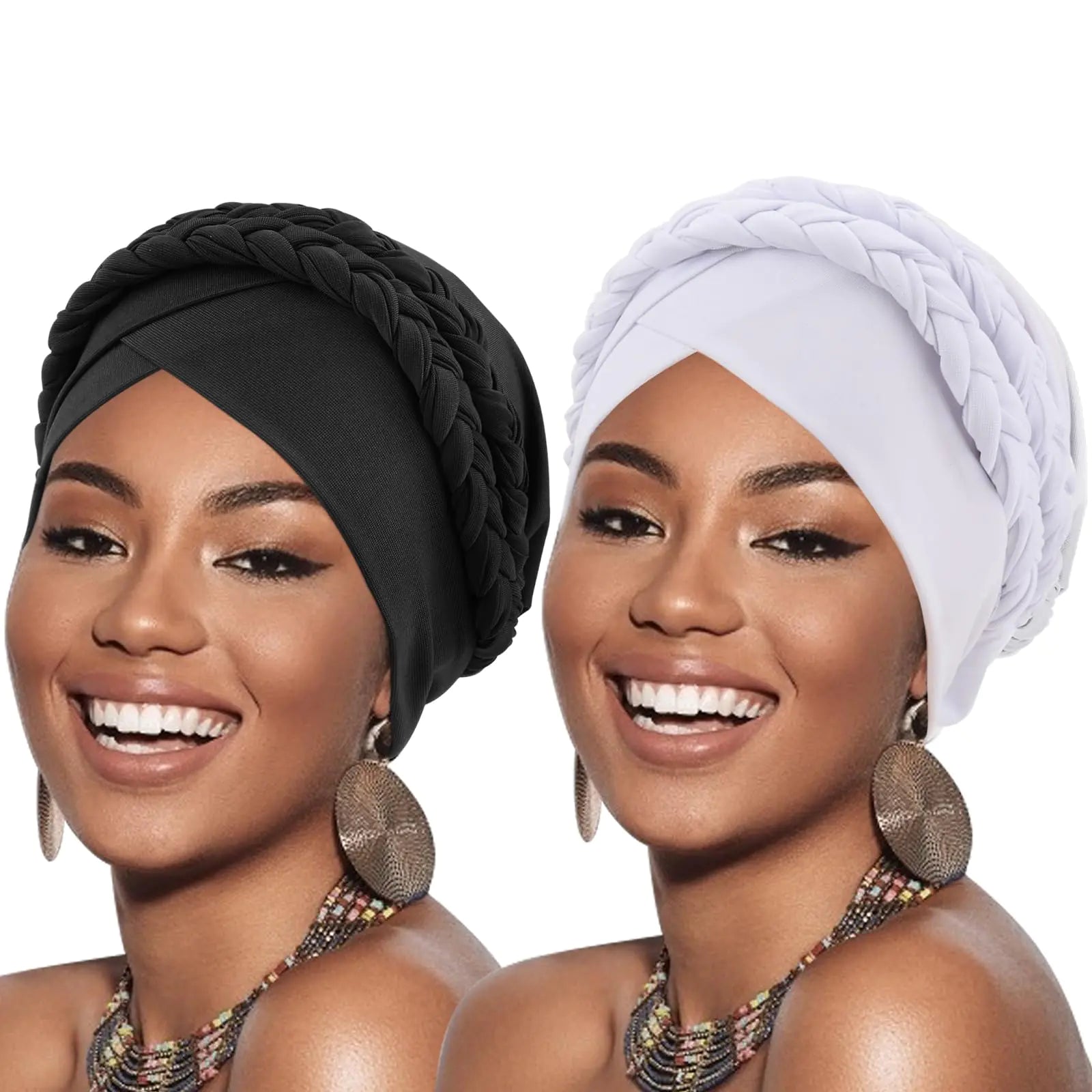 Style Loft Collection 2 Pc Pre-Tied Twisted Turbans