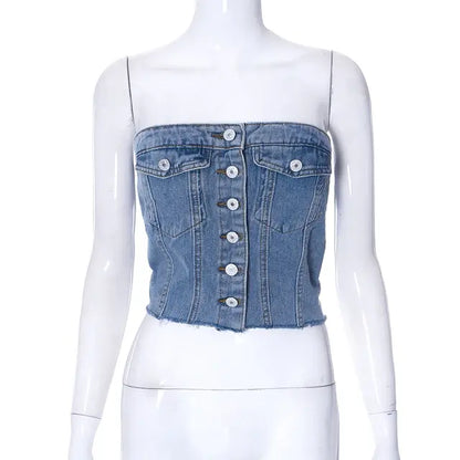 Style Loft Collection Denim Button Vest