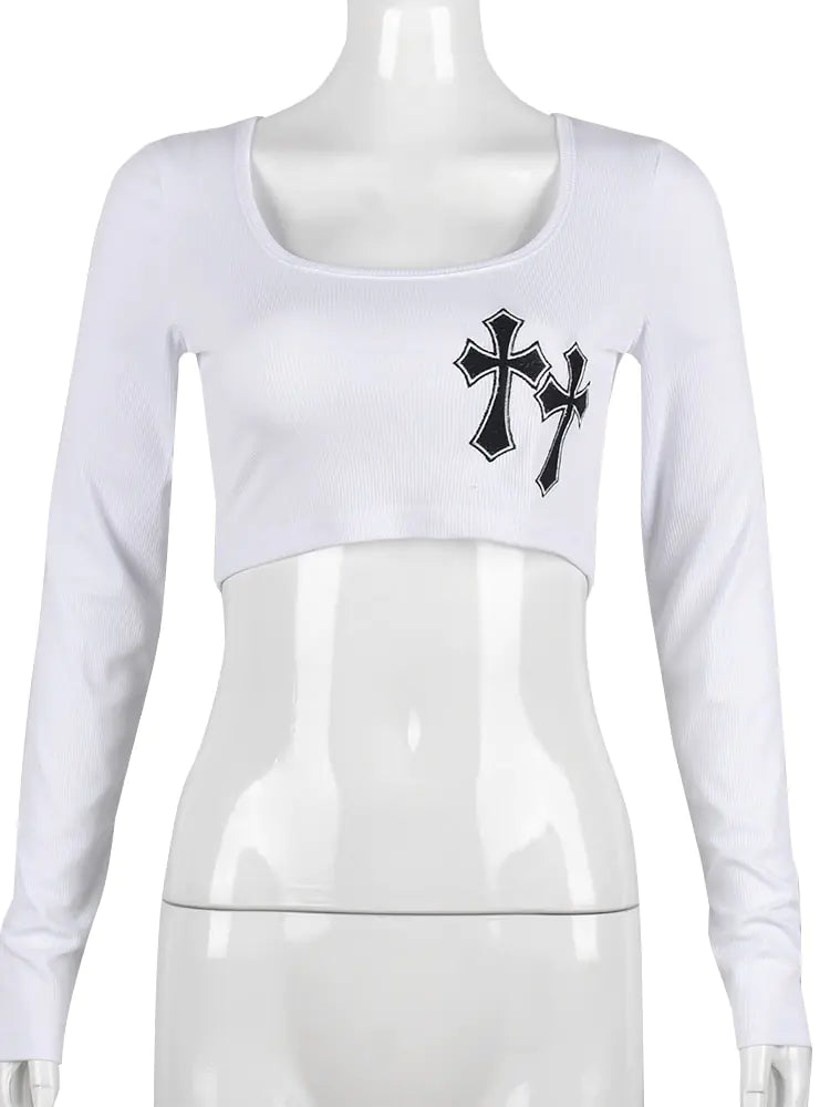 Style Loft Collection Double Cross Embroidered Crop Top