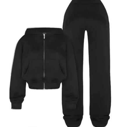 Style Loft Collection Hooded Cropped Sweatshirt And Trousers