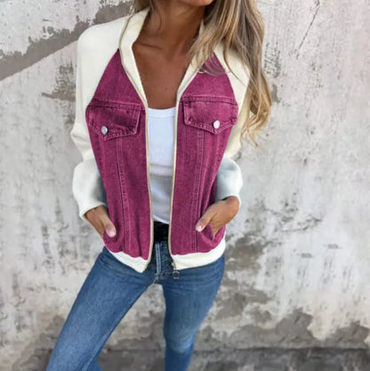 Style Loft Collection Hooded Denim Patchwork Jacket