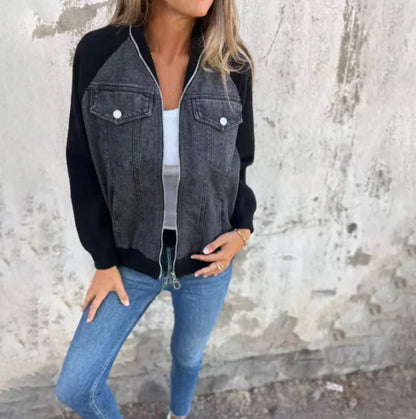 Style Loft Collection Hooded Denim Patchwork Jacket