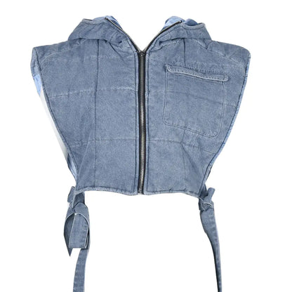 Style Loft Collection Hooded Denim Vest Jacket