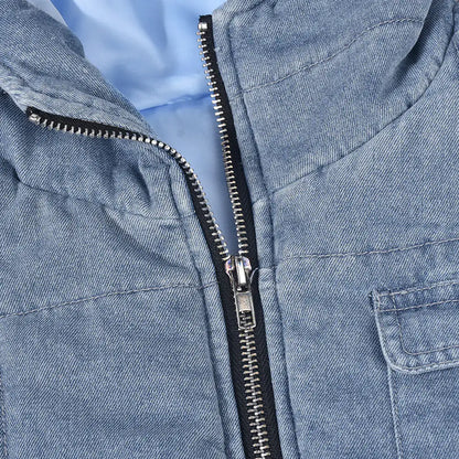 Style Loft Collection Hooded Denim Vest Jacket