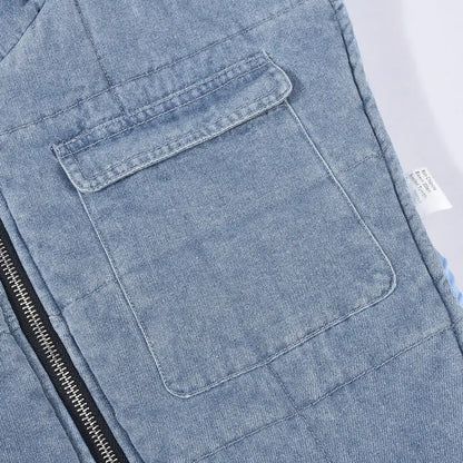 Style Loft Collection Hooded Denim Vest Jacket