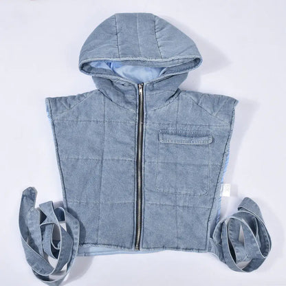 Style Loft Collection Hooded Denim Vest Jacket