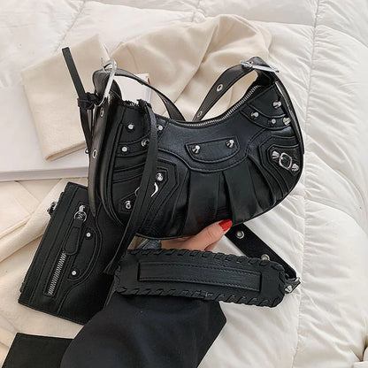 Style Loft Collection Rivet Locomotive Shoulder Bag