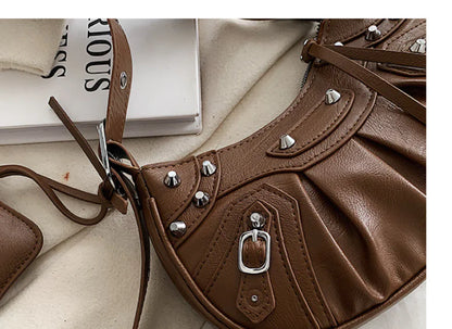 Style Loft Collection Rivet Locomotive Shoulder Bag