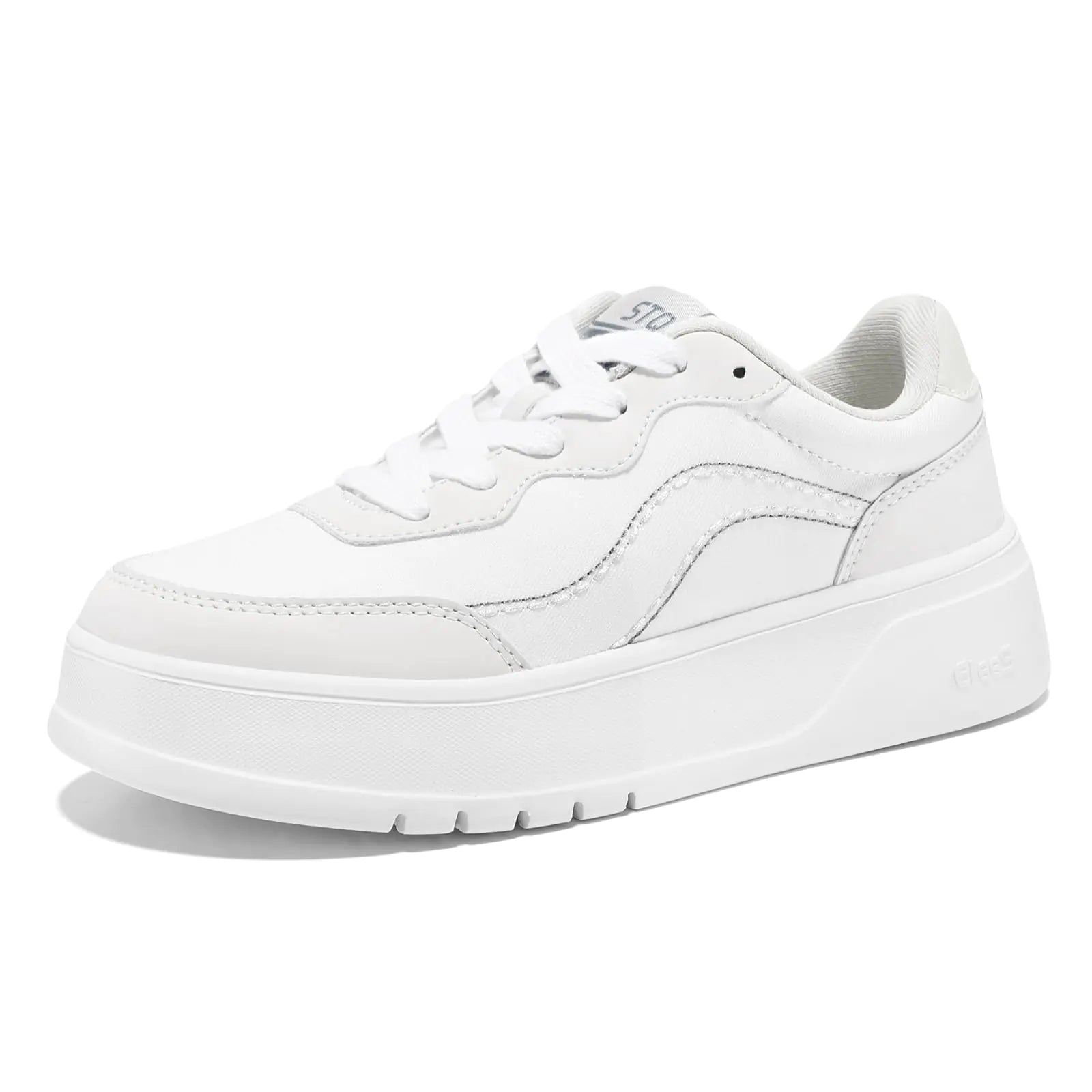 Style Loft Collection STQ Platform Sneakers for Women, White on White