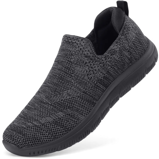 Style Loft Collection STQ Women Slip On Sneakers, Black and Grey