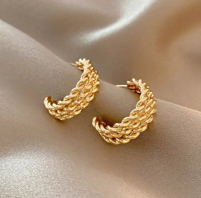 Style Loft Collection Triple Braided Hoop Earrings
