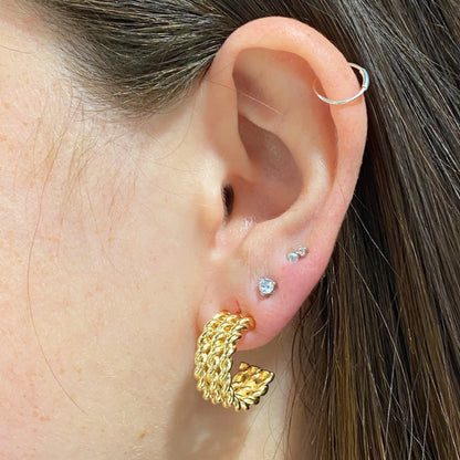 Style Loft Collection Triple Braided Hoop Earrings