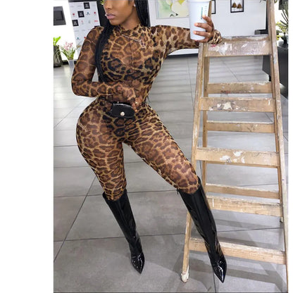 Style Loft Collection Papillon Noir Leopard Print Jumpsuit