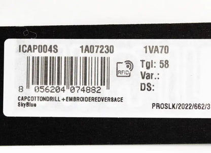 Style Loft Collection x Versace Sky Blue Cotton Embroidered Logo Adjustable Baseball Hat