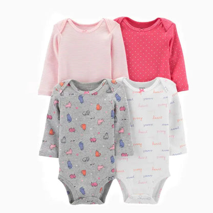 Style Loft Collection BabyStyle Lune Rosee 4-Pack Long Sleeve Infant Bodysuits