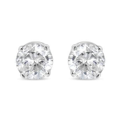 Style Loft Collection Brilliant-Cut 14K White Gold 5/8 Ctw Round Lab Grown Diamond Classic 4-Prong Push back Stud Earrings (F-G Color, VS1-VS2 Clarity)