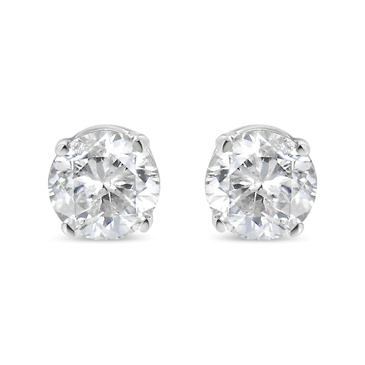 Style Loft Collection Brilliant-Cut 14K White Gold 5/8 Ctw Round Lab Grown Diamond Classic 4-Prong Push back Stud Earrings (F-G Color, VS1-VS2 Clarity)