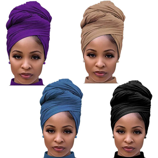 Style Loft Collection Soft Stretch 4-Pack Turban Head Wraps