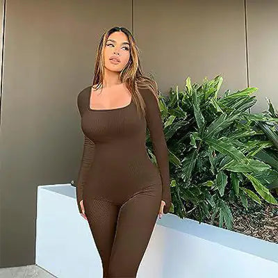 Style Loft Collection Chic Long Sleeve Yoga Jumpsuit