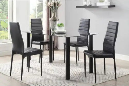 Style Loft Collection Contemporary Black Metal Dining Chairs 2pc Set