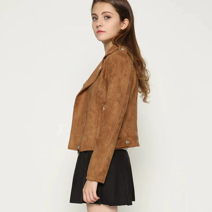 Style Loft Collection Dodge City Vegan Suede Asymmetrical Zipper Jacket