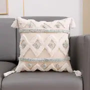 Style Loft Collection Canvas Tufted Throw Pillowcase with Tassels