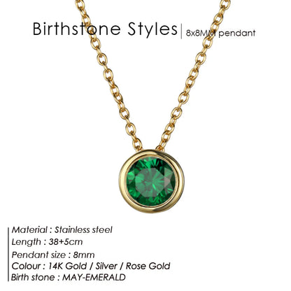 Style Loft Collection Stainless Steel Birth Gemstone Necklace