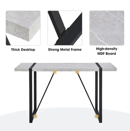 Style Loft Collection Modern 55 Inch Kitchen Table For 4