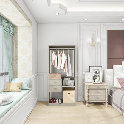 Style Loft Collection Stand Alone Closet Organizer with Drawers and Shelves