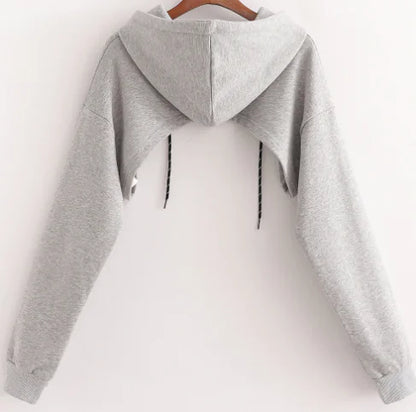 Style Loft Collection Cropped Hooded Long Sleeve Sweatshirt