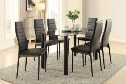 Style Loft Collection Contemporary Black Metal Dining Chairs 2pc Set