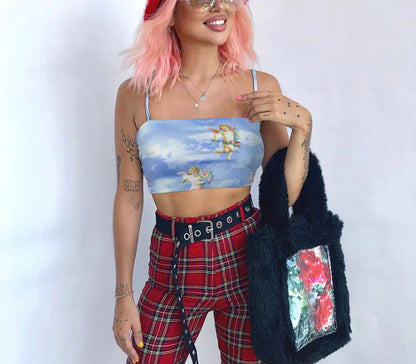 Style Loft Collection Rose Angels Cropped Tank Top