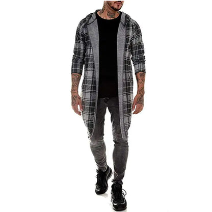 Style Loft Collection I Do This In My Sleep Plaid Long Cardigan Hoodie