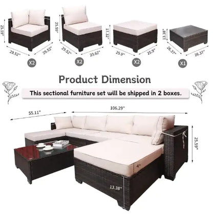 Style Loft Collection Garden Rattan Sofa Set & Coffee Table