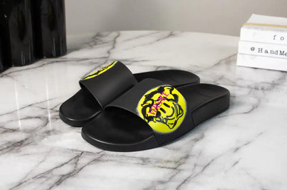 Style Loft Collection x Versace Gomma St. Medusa Smile Black Bright Yellow Pool Slides