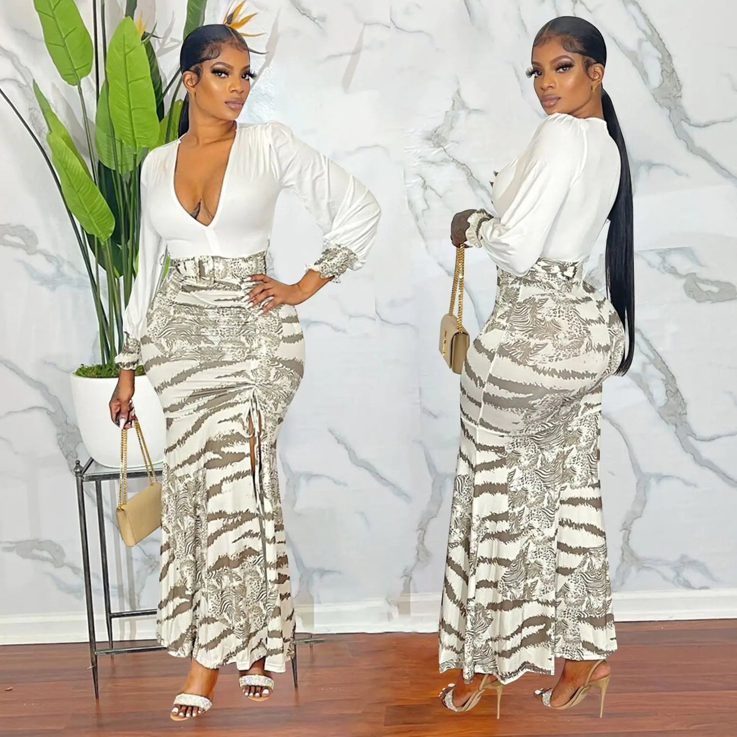 Style Loft Collection Safari Trails Long-Sleeved Dress