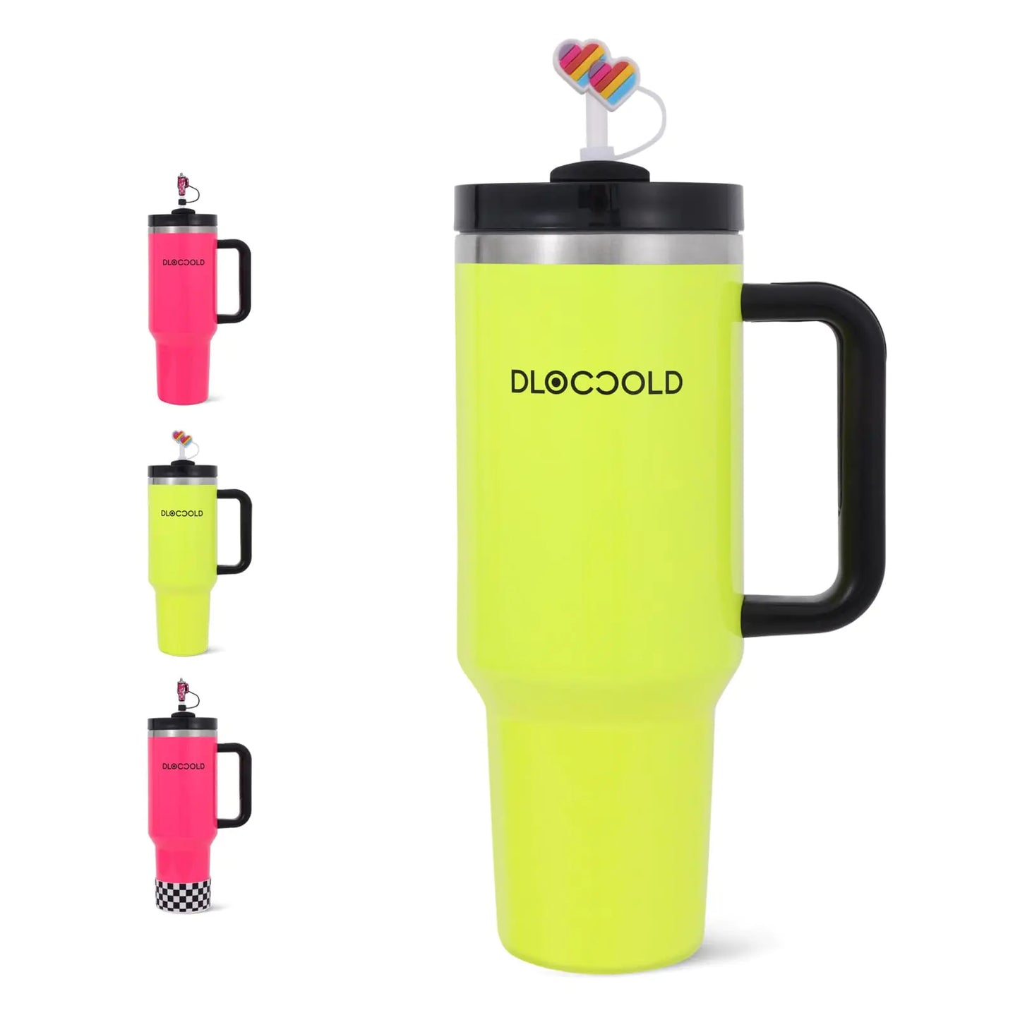 Style Loft Collection 40 oz Stainless Steel Tumbler with Handle Insulated Tumbler With Lid & Straw Travel Mug Cup Holder Friendly Reusable Large Tumbler for Water Iced Tea or Coffee Gift for Men Women