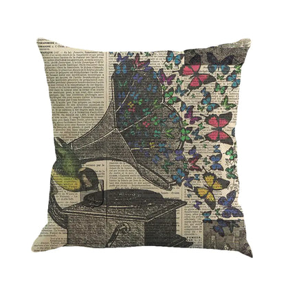 Style Loft Collection Butterfly Art Linen Pillow Cover
