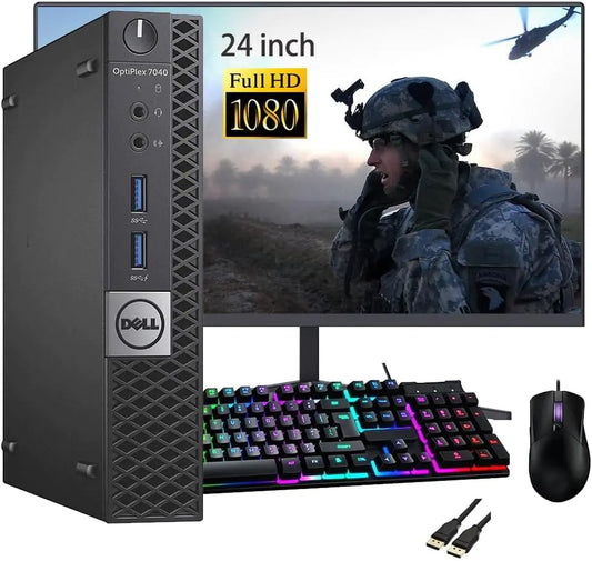 Style Loft Collection x Dell Optiplex 7040 Micro Form Factor Desktop Core i5 6500T 24 inch Monitor 16GB DDR4 1TB SSD Wi-Fi HDMI Keyboard Mouse Windows 10 Pro (Renewed)