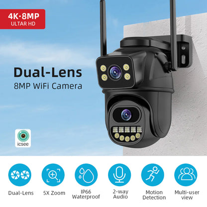 Style Loft Collection SecureStyle 4K Ultra 360° Dual Camera Night Vision Surveillance