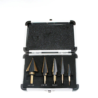 Style Loft Collection ToolStyle 5-Piece Imperial Step Drill Bit Set in Aluminum Case