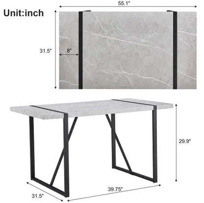 Style Loft Collection Modern 55 Inch Kitchen Table For 4