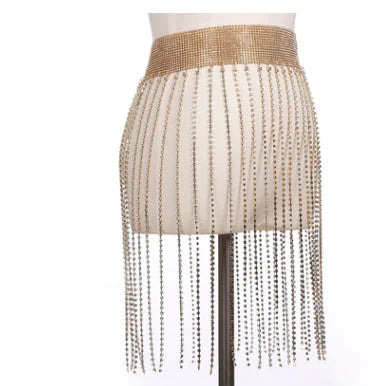 Style Loft Collection Belly Dancer Rhinestone Tassel Skirt