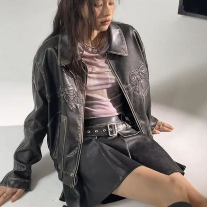 Style Loft Collection The Graces Rock and Roll Capital Leather Biker Jacket