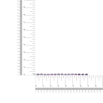 Style Loft Collection Oval Amethyst and Diamond Accent .925 Sterling Silver 7x5mm X-Link Bracelet (H-I Color, SI1-SI2 Clarity)  - Size 7"