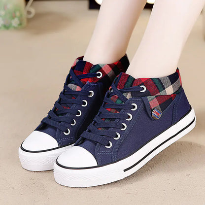 Style Loft Collection Plaid High-Top Canvas Steppers