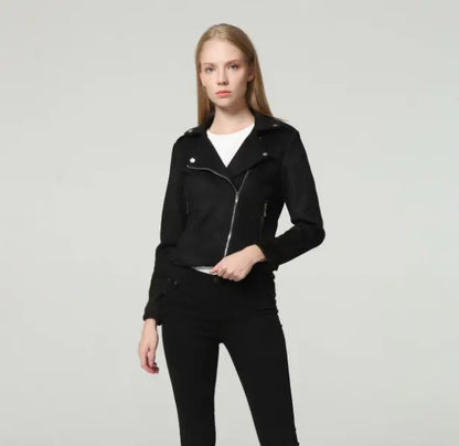 Style Loft Collection Dodge City Vegan Suede Asymmetrical Zipper Jacket