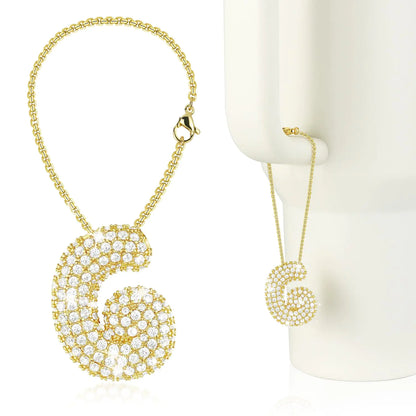 Style Loft Collection Diamond Letter for Stanley Cup Glitter Bottle Chain Compatible with Stanley 40 Oz Tumbler with Handle Sparkling Rhinestone Initial ID for Stanley Cup Accessories (G)